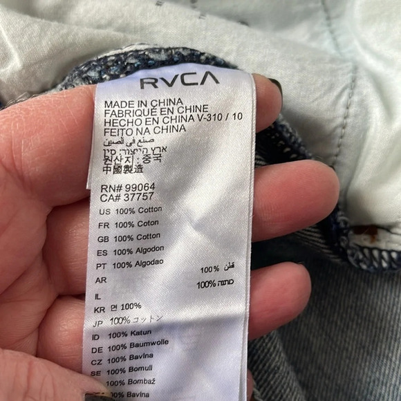 RVCA NWT The Highly Werked Carpenter Jean Shorts Vintage Vibe High Waist Size 29 - Picture 11 of 14